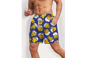 Zwembroek -zwemshort blauw met bier S