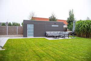 Strak tuinhuis Box-WPC in diverse standaard maten