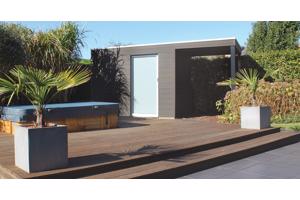 Strak tuinhuis Box-WPC in diverse standaard maten