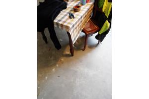 Salontafel en  vintage eethoek