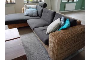 Hoekbank  160x280cm met rotan basis