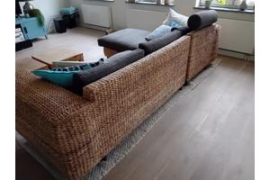Hoekbank  160x280cm met rotan basis