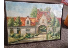 Schilderij van een zicht uit Brugge W-Vlaanderen