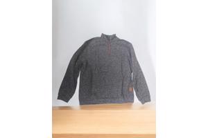 Heren Fleece trui met ritsje bruin oranje XXXL