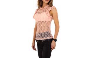 Emma & Ashley mouwloze kanten top roze M