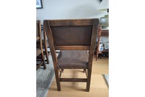 Eiken stoelen met leer bekleed 6 stuks heel mooi