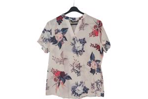 Metrofive bloemen shirt vhals lichtroze XL