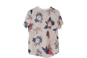 Metrofive bloemen shirt vhals lichtroze XL