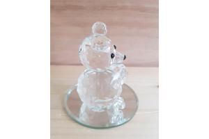 Swarovski beer groot met doos en certificaat en spiegeltje