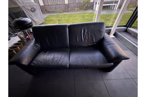 Prachtige zwarte leren bank