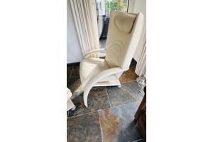 Relaxfauteuil met hocker van leer