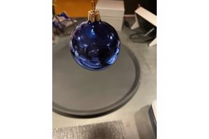 Kerstballen 6cm doorsnee, koningsblauw, drie verschillende