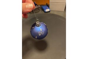 Kerstballen 6cm doorsnee, koningsblauw, drie verschillende