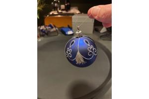 Kerstballen 6cm doorsnee, koningsblauw, drie verschillende