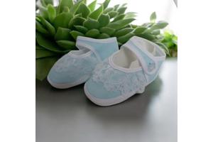 Junior Joy Babyschoenen Newborn Meisjes Lichtblauw/wit Met K