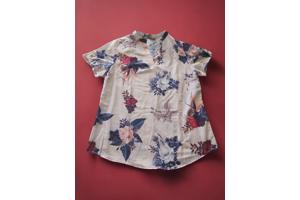 Metrofive bloemen shirt vhals lichtroze XL/42