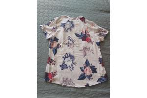 Metrofive bloemen shirt vhals lichtroze XL/42