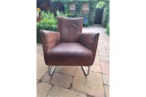 Leren stoeltjes 2 stuks