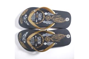 Teenslipper zwart goud met strass steentjes 30