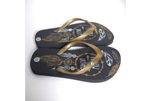 Teenslipper zwart goud met strass steentjes 30