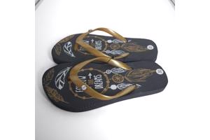 Teenslipper zwart goud met strass steentjes 30