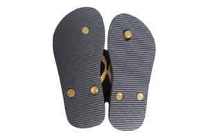 Teenslipper zwart goud met strass steentjes 30