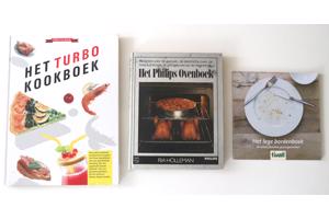 3 kookboeken met diverse recepten voor elk wat wils