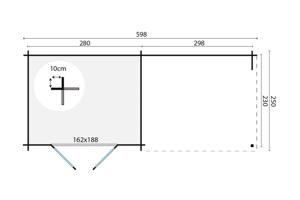 Blokhut - Tuinhuis Freddy | 28 mm | vuren onbehandeld