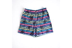 Zwembroek - short meerkleurig met palmbomen L