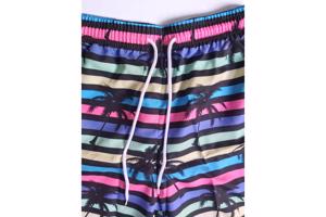 Zwembroek - short meerkleurig met palmbomen L