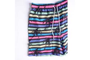 Zwembroek - short meerkleurig met palmbomen L