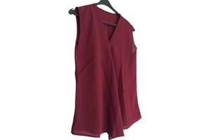 Luchtig mouwloos \shirt bordeaux rood M