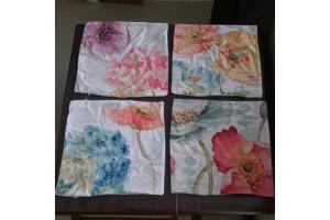 Set van 4 kussenhoezen pastel bloemen print 40x40cm