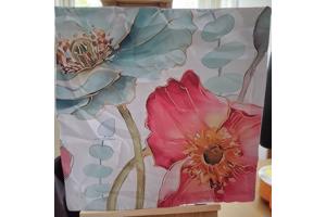 Set van 4 kussenhoezen pastel bloemen print 40x40cm