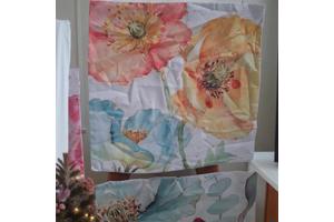 Set van 4 kussenhoezen pastel bloemen print 40x40cm