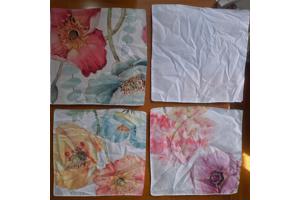 Set van 4 kussenhoezen pastel bloemen print 40x40cm