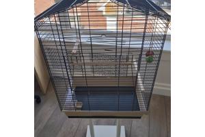 Parkietenkooi met standaard