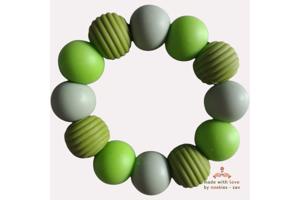 Noekies Handgemaakte Bijtring appelgroen - Nieuw!