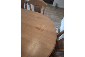 Eettafel+6 stoelen en salontafel