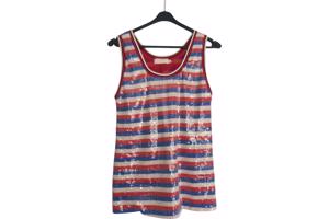 JCL glitter top rood wit blauw M/L