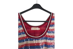 JCL glitter top rood wit blauw M/L