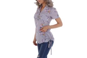 Metrofive bloemen tuniek shirt grijs S/36