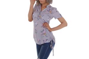 Metrofive bloemen tuniek shirt grijs S/36