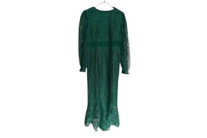 Donkergroene feestjurk van kant XL