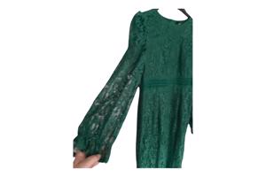 Donkergroene feestjurk van kant XL