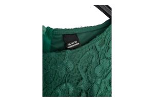 Donkergroene feestjurk van kant XL