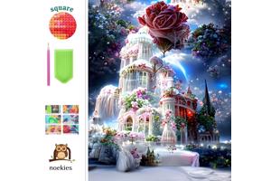 nr 52 Diamond Painting paleis rozen 50x40cm (vierkant)