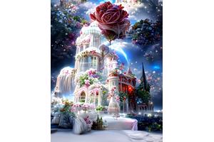 nr 52 Diamond Painting paleis rozen 50x40cm (vierkant)