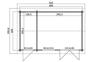 Tuinhuis-Blokhut Wrexham 2: 485x300 cm