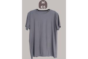 Heren t-shirt effen grijs M